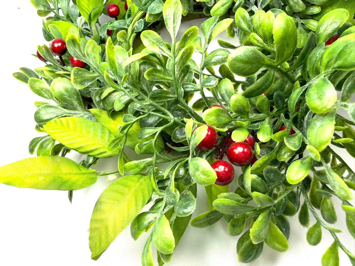 Mini Green Wreath 6.5” Faux Boxwood Candle Ring Farmhouse Tray Decor Spring Greenery Wreath