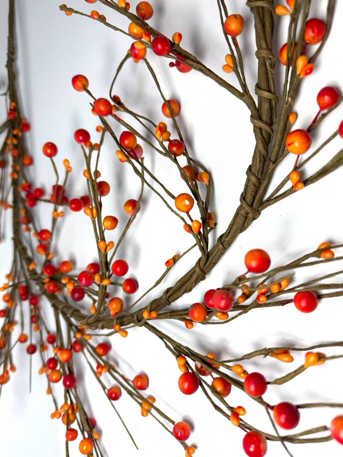 55"  Orange Pip Berry Garland: Fall Mantel Table Décor