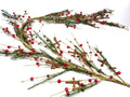 55 Inch Rustic Christmas Garland with Red Berries and Metal Crosses, Farmhouse Holiday Decor