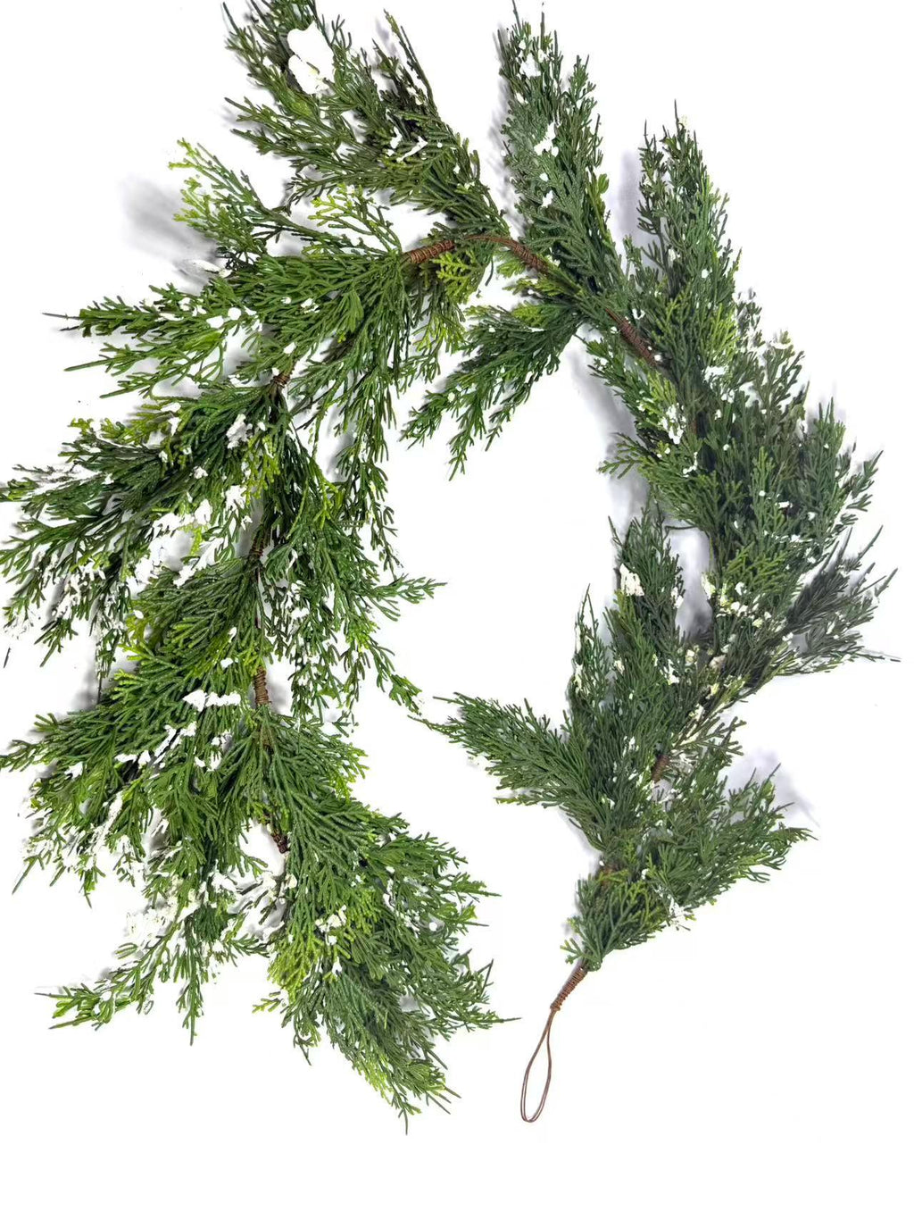 5ft Real Touch Cedar Garland with Snow | Winter Greenery Christmas Mantel Decor