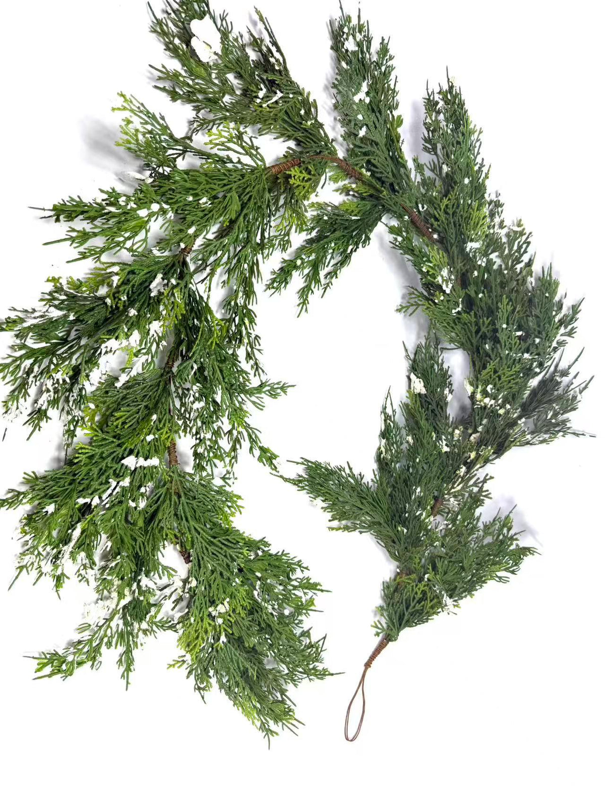 5ft Real Touch Cedar Garland with Snow | Winter Greenery Christmas Mantel Decor