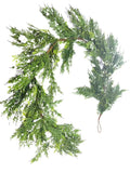6ft Real Touch Cedar Garland with Snow | Winter Greenery Christmas Mantel Decor