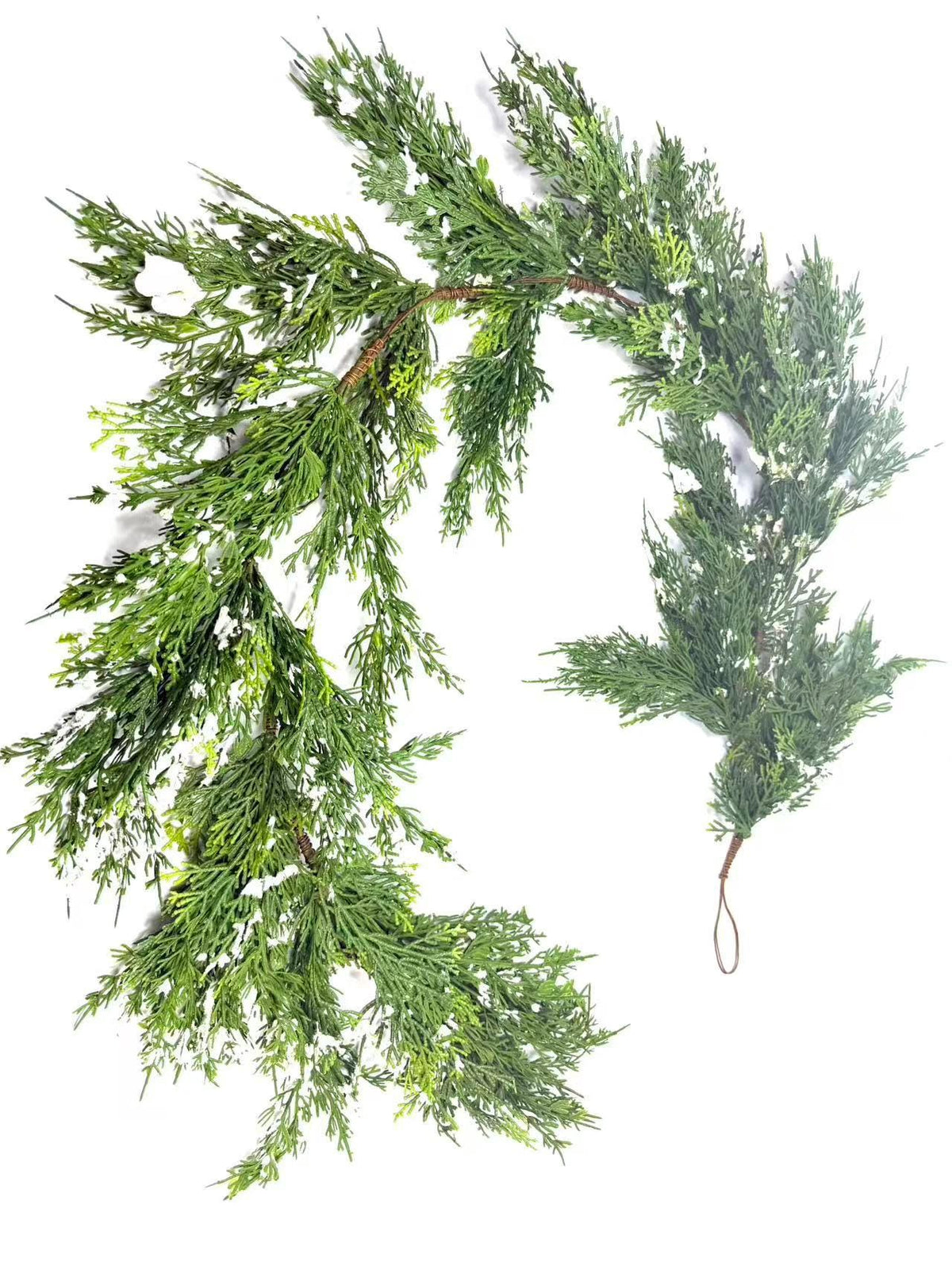 6ft Real Touch Cedar Garland with Snow | Winter Greenery Christmas Mantel Decor