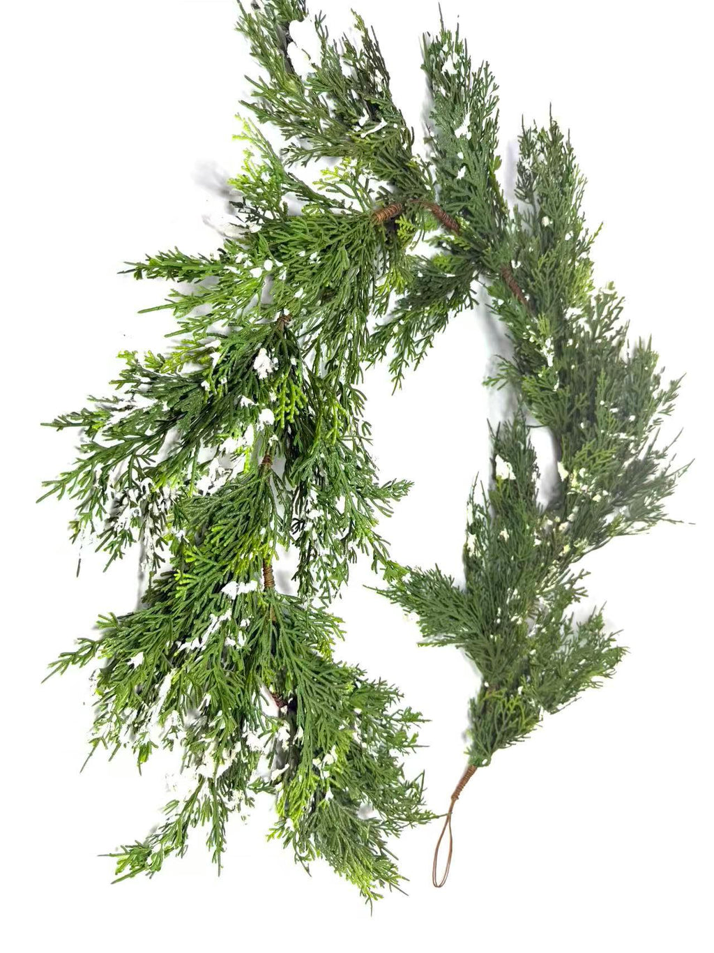 6ft Real Touch Cedar Garland with Snow | Winter Greenery Christmas Mantel Decor