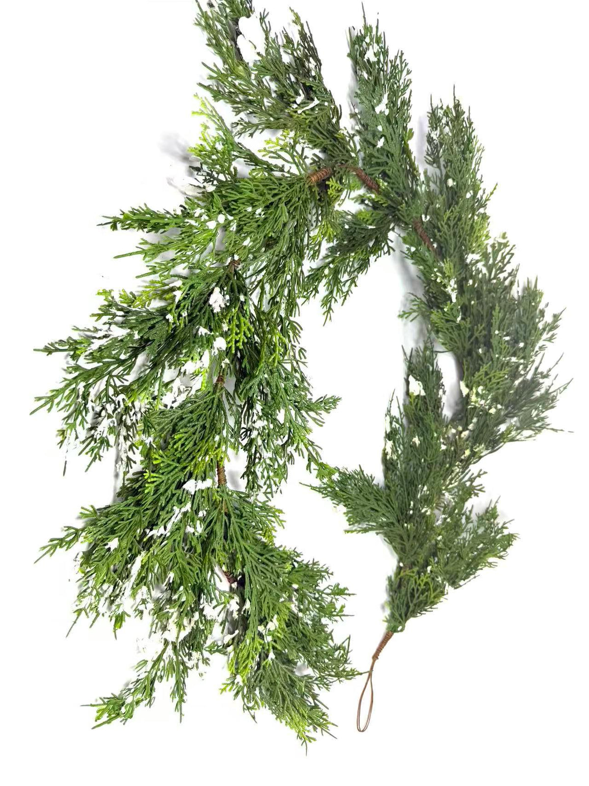 6ft Real Touch Cedar Garland with Snow | Winter Greenery Christmas Mantel Decor