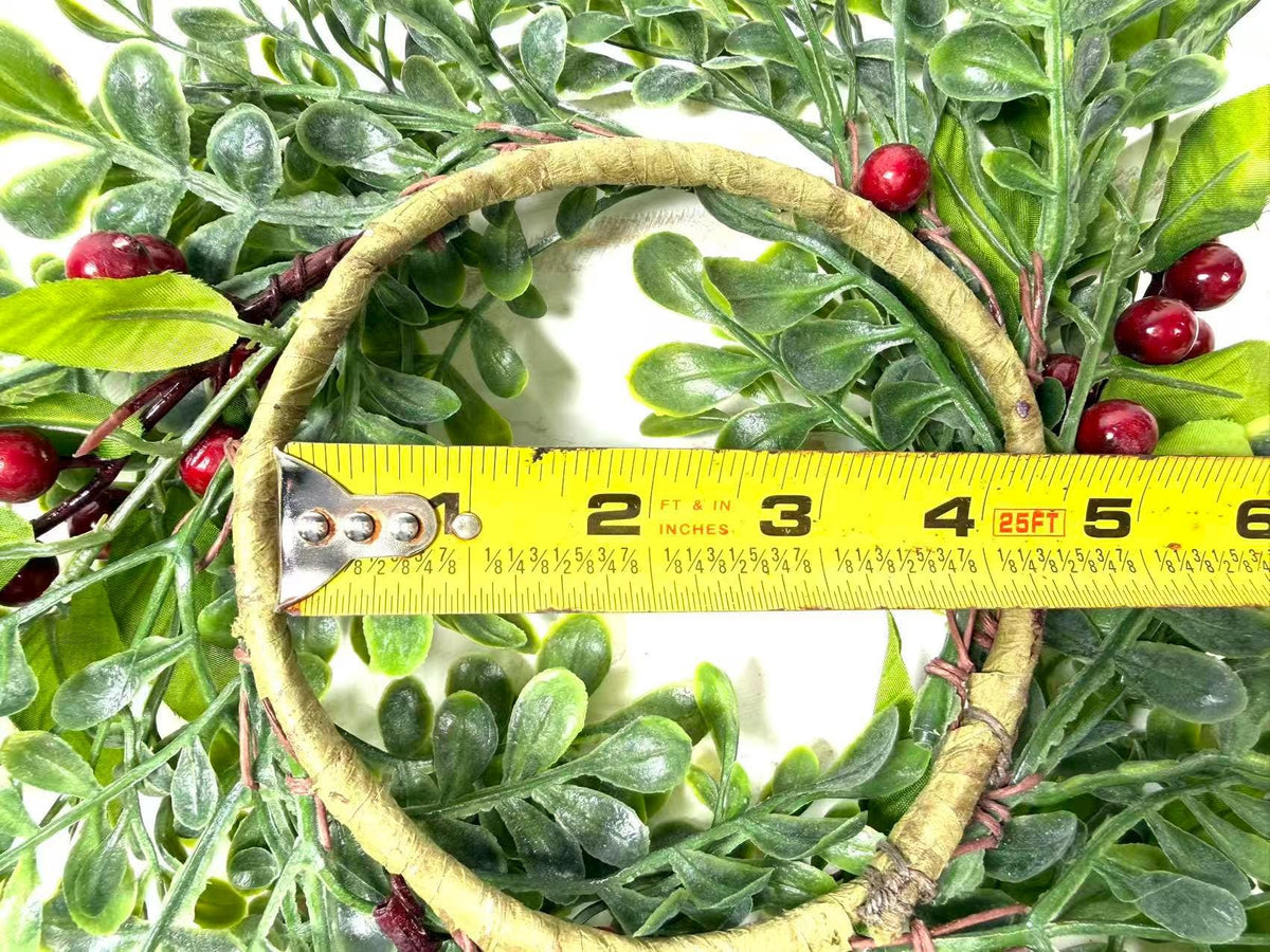 Mini Green Wreath 4.5” Candle Ring Tray Decor Boxwood Faux Spring Farmhouse Greenery Wreath