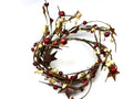 Pip Berry Candle Ring with Rusty Stars, Country Farmhouse Decor (4.5 inch)